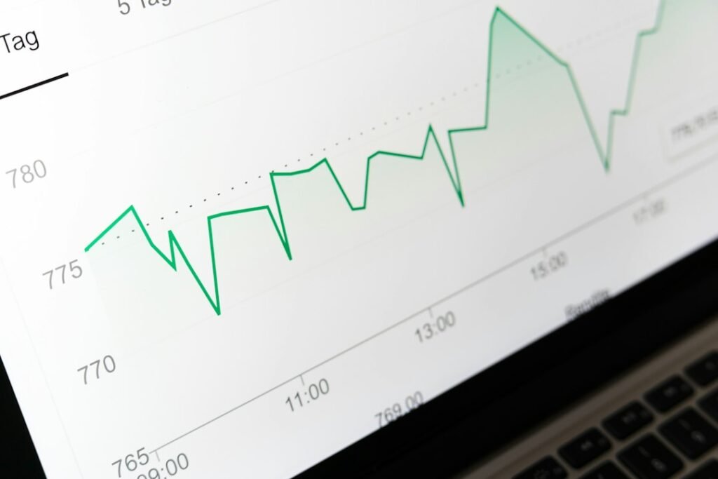 Line and bar charts comparing paid advertising and organic search performance